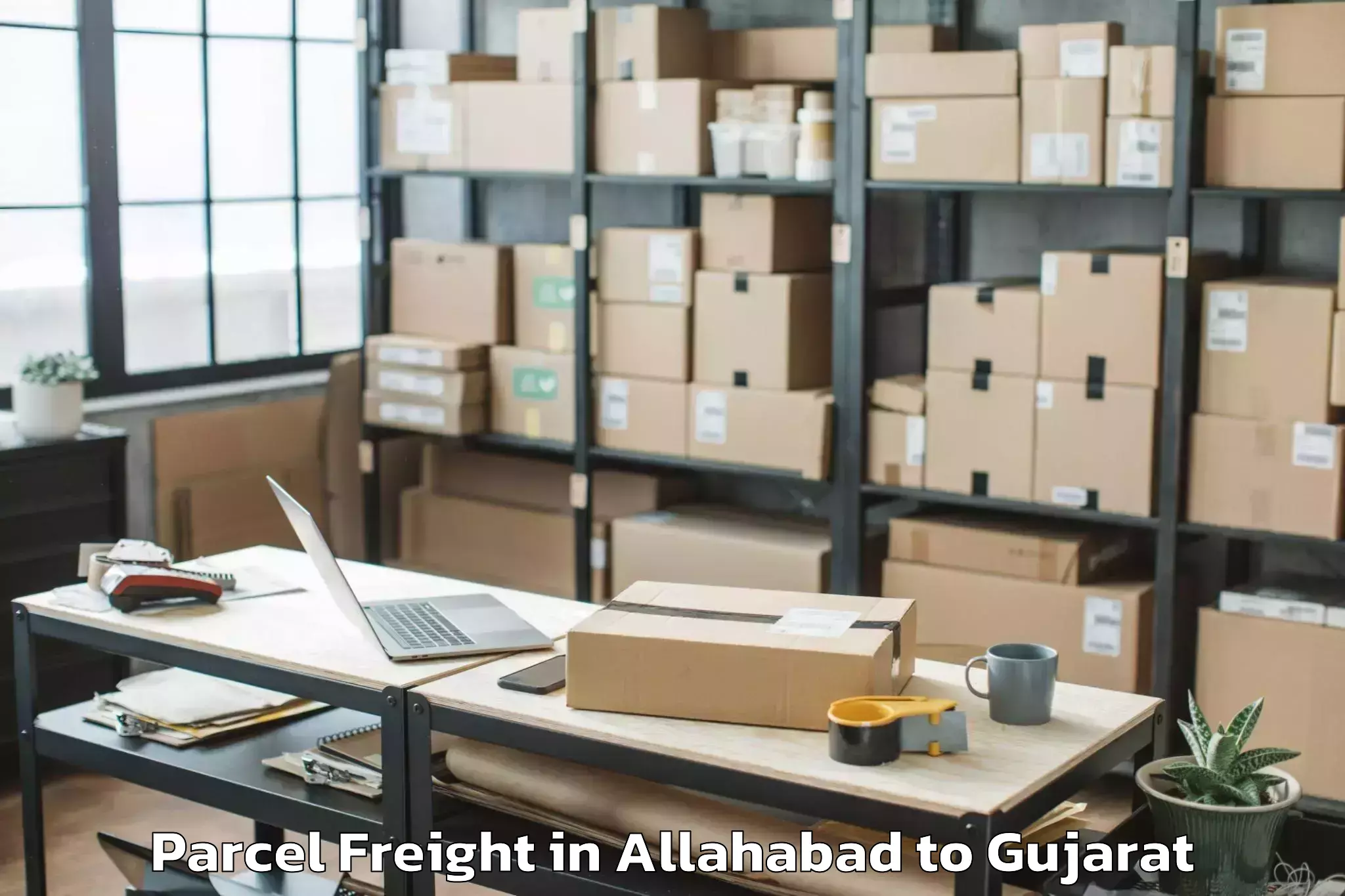 Book Allahabad to Kadi Sarva Vishwavidyalaya Gan Parcel Freight Online